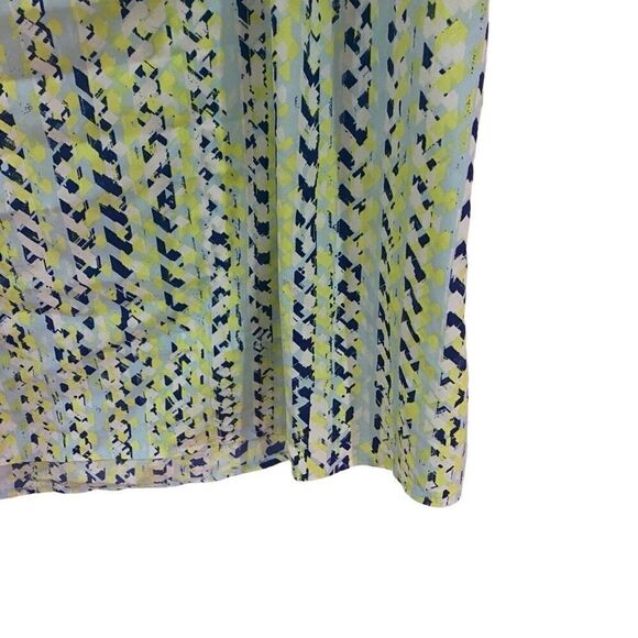 Ava & Viv geometric plus size blouse 3XL blue green short sleeve - Picture 3 of 6